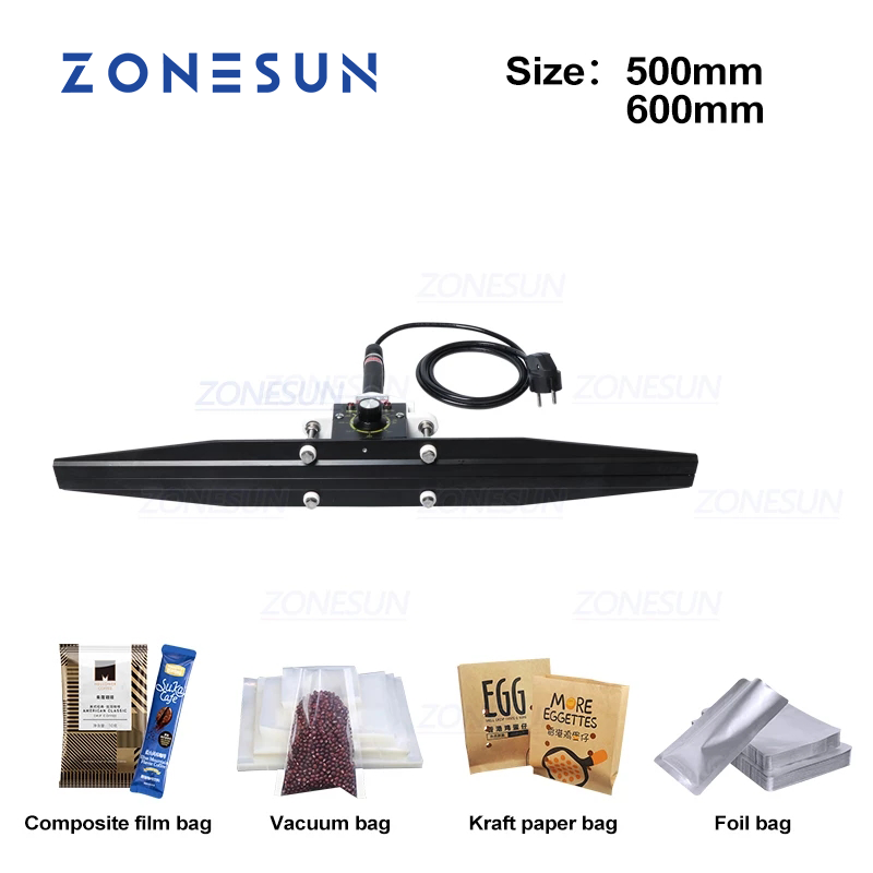 ZONESUN 500/600mm Handheld Direct-heat Sealing Machine