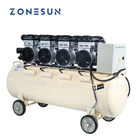 ZONESUN ZS-AC160L Potente compressore d'aria muto senza olio a pistone in rame puro