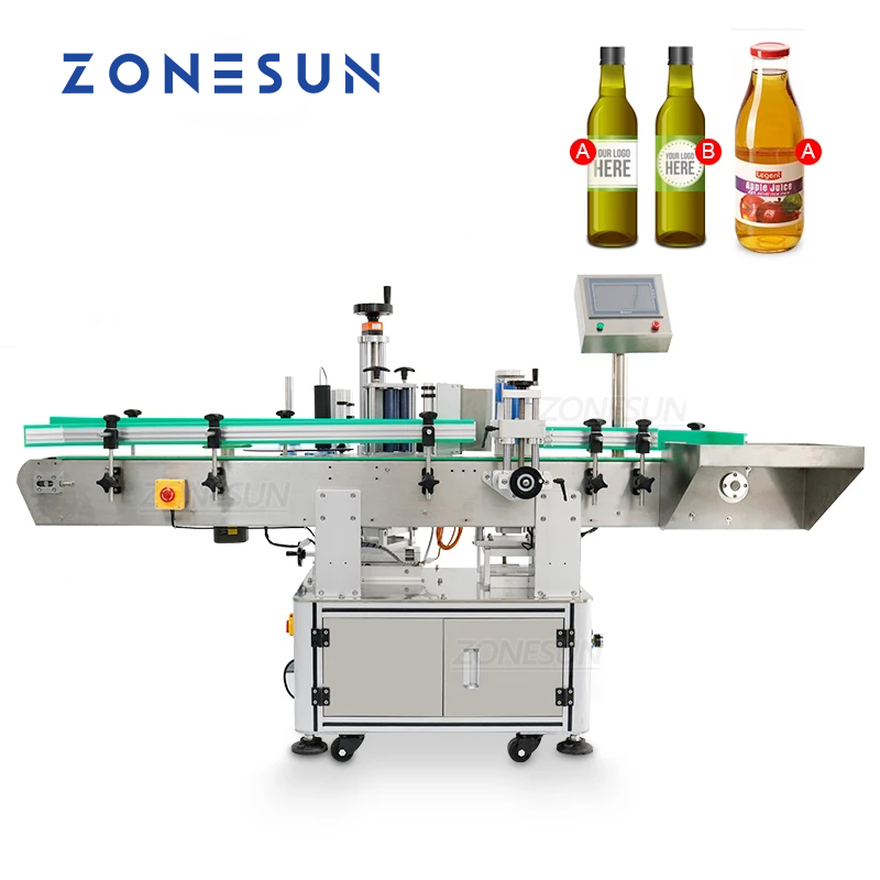 Etiquetadora de botellas redondas ZONESUN ZS-TB822 con codificador de fecha