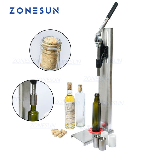 ZONESUN 20-24mm Manual Stainless Steel Wine Corking Capping Machine