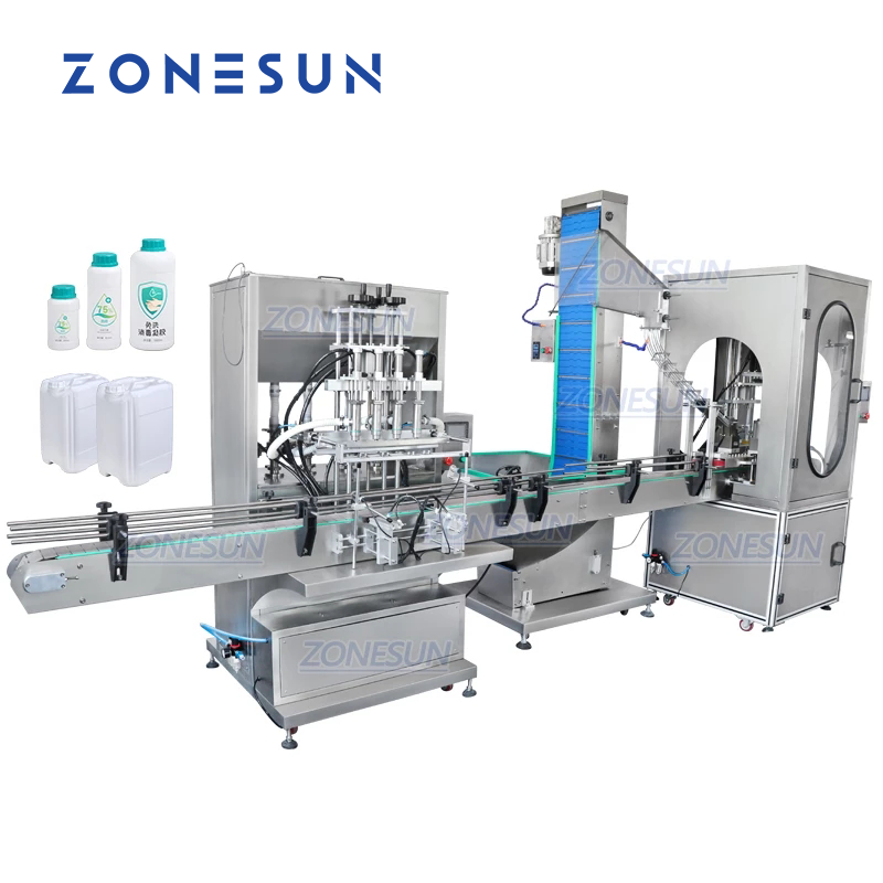 ZONESUN F-style Paste Liquid Filling and Capping Machine With Cap Feeder