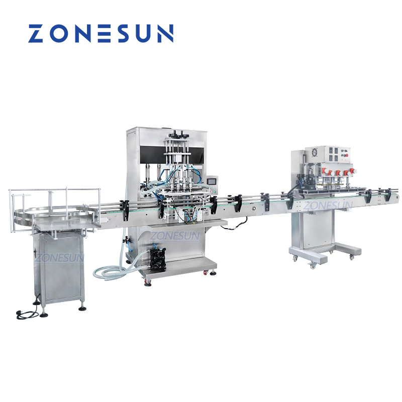 ZONESUN ZS-FAL180P5 Macchina di riempimento e tappatura di liquidi per bottiglie piccole a 4 ugelli