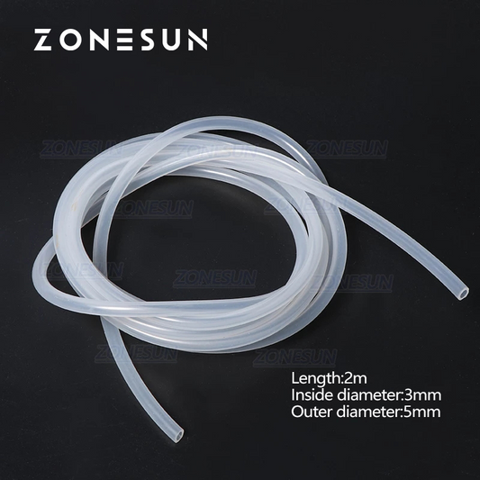 ZONESUN PJ-GZ3 longitud 2m diámetro interior 3mm tubo de silicona manguera de goma para máquina de llenado