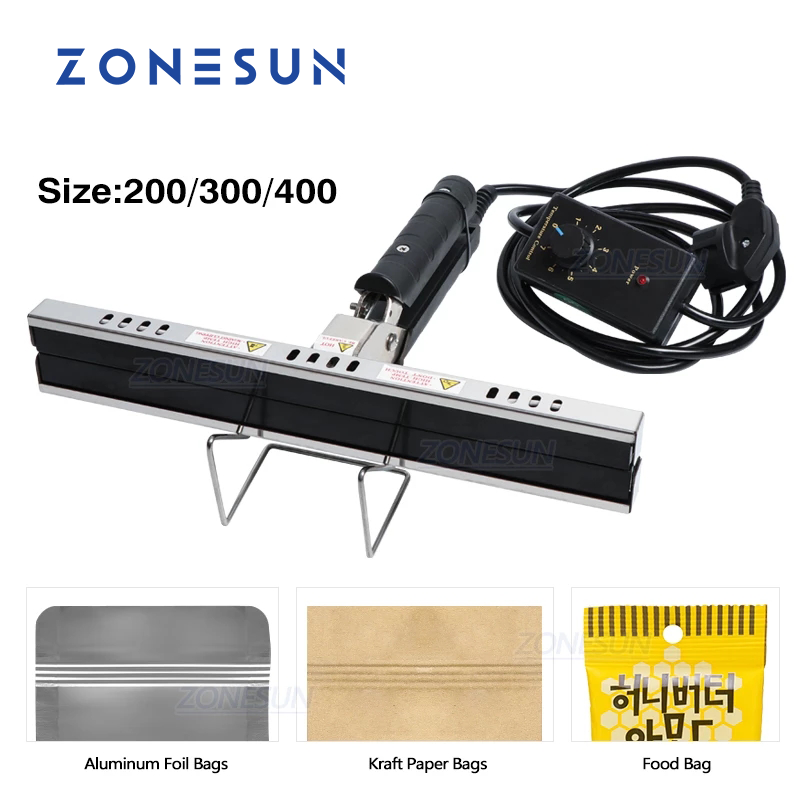 ZONESUN 200/300/400mm Handheld Direct-heat Sealing Machine