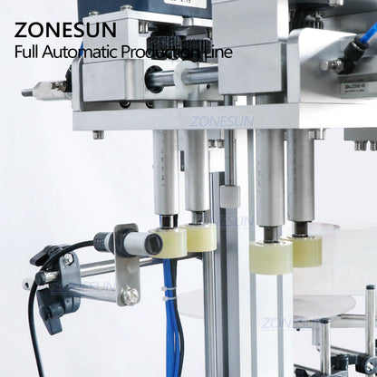 ZONESUN ZS-FAL180C2 Desktop 4 Nozzles Liquid Filling Capping And Positioning Round Bottle Labeling Machine