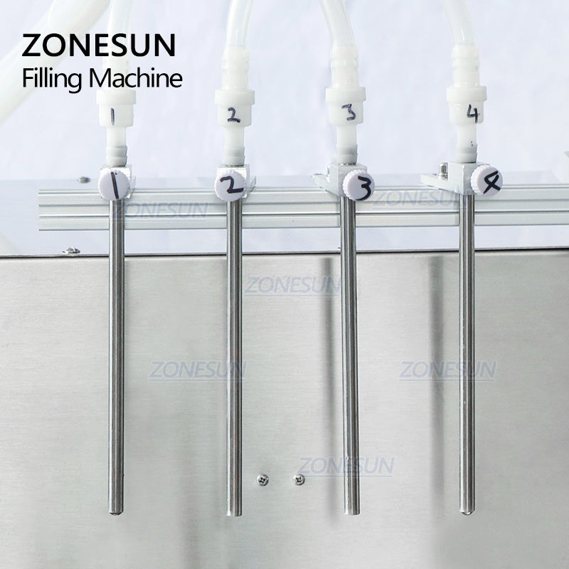 ZONESUN ZS-DTPP4D Desktop 4 Diving Nozzles Peristaltic Pump Liquid Filling Machine