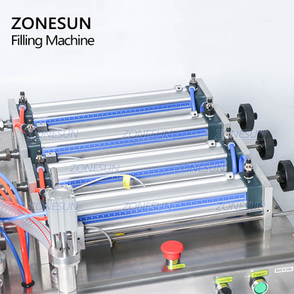 ZONESUN 4 Heads Pneumatic Liquid Filling Machine Piston Filler juice filling machine