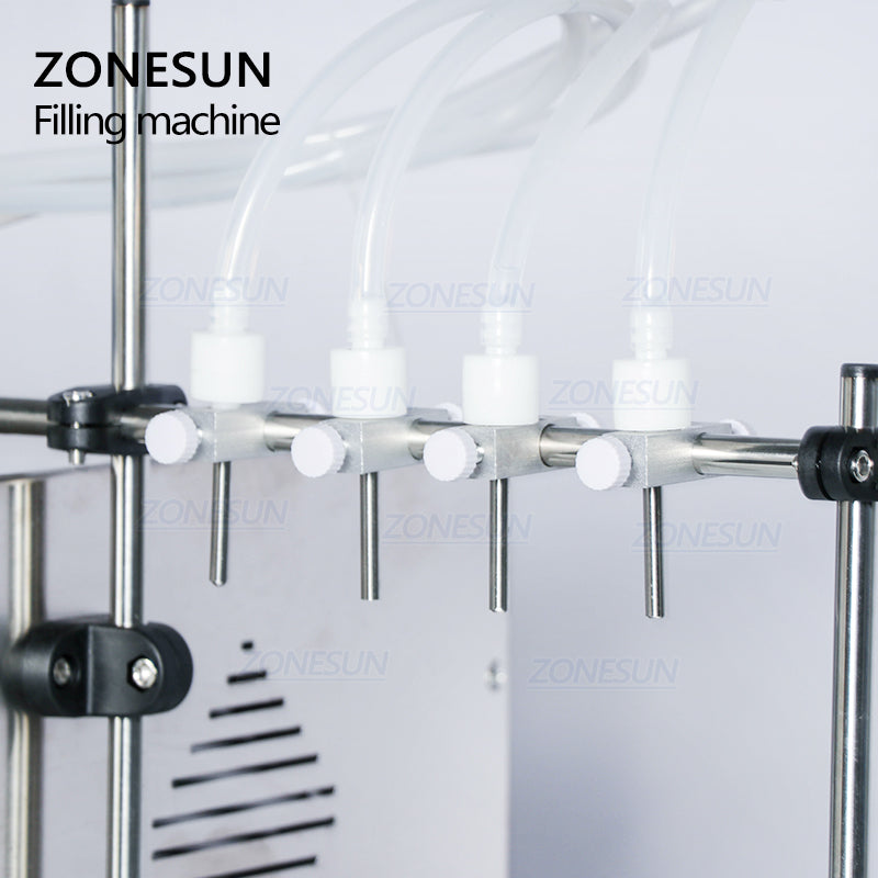 ZONESUN ZS-YTMP4S Semi-Automatic 4 Heads Magnetic Pump Liquid Filling Machine