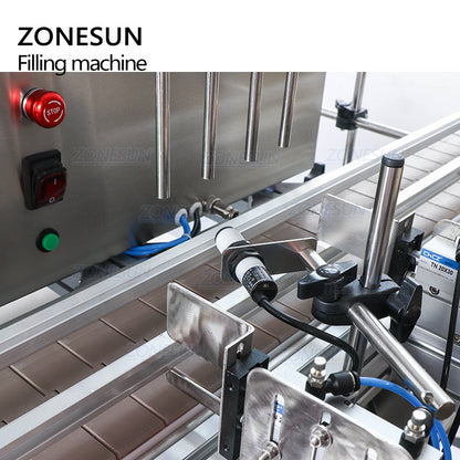 ZONESUN ZS-DTPP4C 4 Heads Peristaltic Pump Liquid Filling Machine With Conveyor