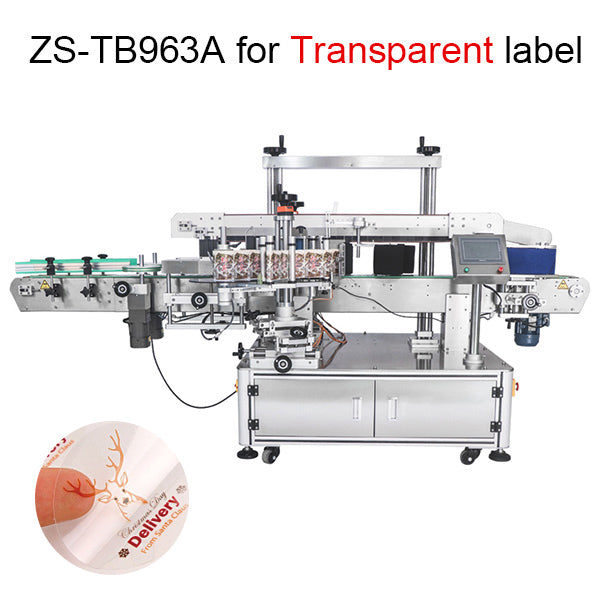 ZONESUN ZS-TB963 Double Side Round Square Bottle Labeling Machine For Normal Transparent Label