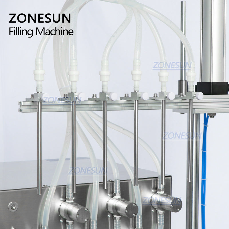 ZONESUN ZS-DTMP6M Automatic 6 Diving Nozzles Magnetic Pump Liquid Filling Machine With Bracket