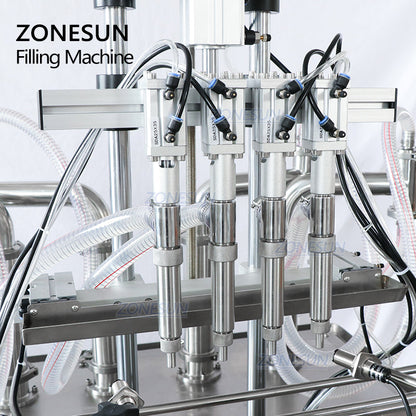 ZONESUN ZS-YT4T-4Y Riempitrice di liquidi personalizzata a 4 teste 