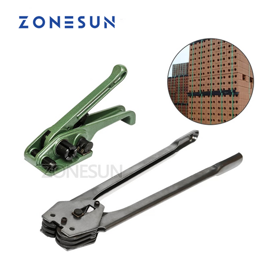 ZONESUN 12-16mm Macchina utensile manuale per reggiatura in PP e PET