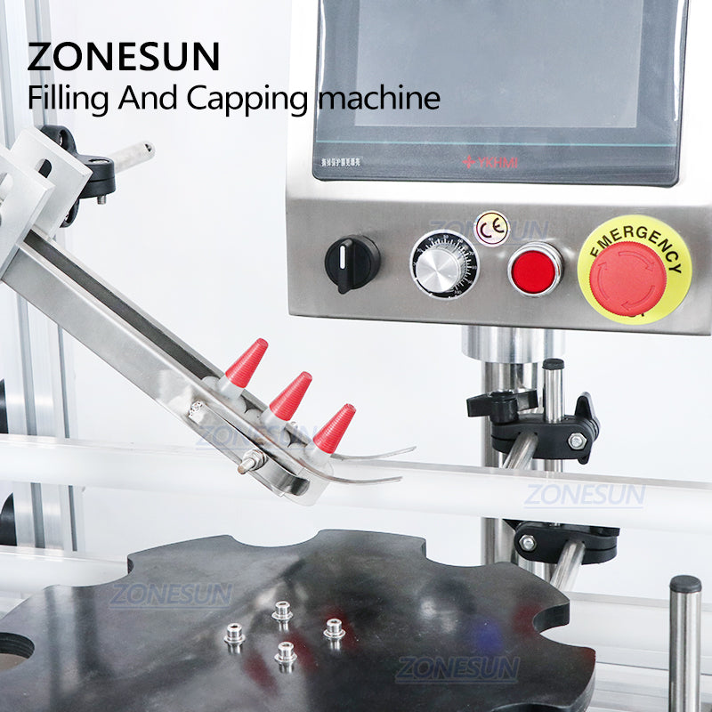 ZONESUN 4 Heads Liquid Filling And Capping Machine With Cap Feeder peristaltic pump automatic filling machine