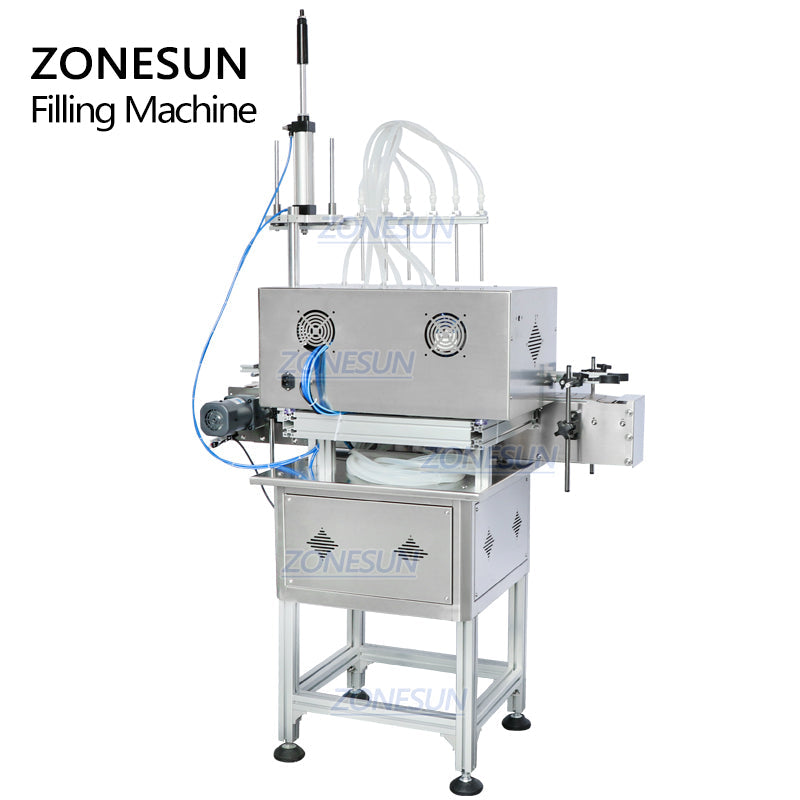 ZONESUN ZS-DTMP6M Automatic 6 Diving Nozzles Magnetic Pump Liquid Filling Machine With Bracket