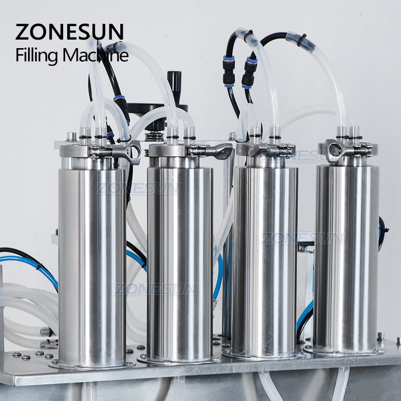 ZONESUN ZS-YTZL500 Semi-automatic Filling Machine 4 Nozzles Vacuum Liquid Perfume Enolmatic Bottle Filler