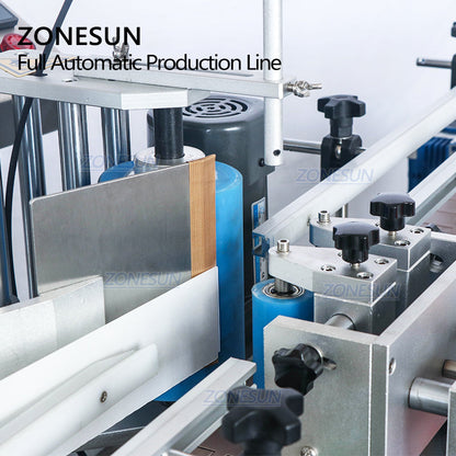 ZONESUN 4 Heads Liquid Filling Capping And Round Bottle Labeling Machine With Inkjet Printing Machine