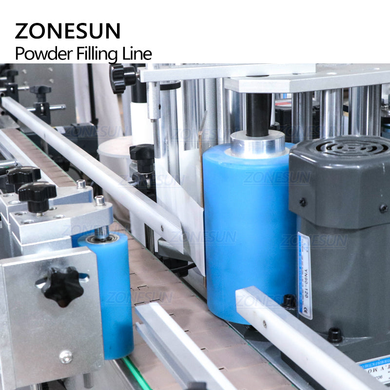 ZONESUN Powder Filling Capping Round Bottle Labeling Production Line