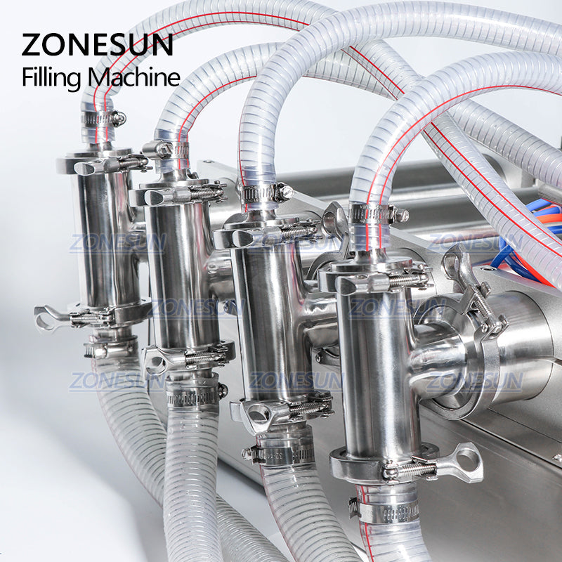 ZONESUN 4 Heads Pneumatic Liquid Filling Machine Piston Filler juice filling machine