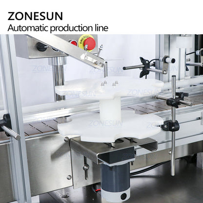 ZONESUN ZS-FAL180A7 Tappatrice di riempimento di liquidi in pasta con alimentatore per tappi vibranti