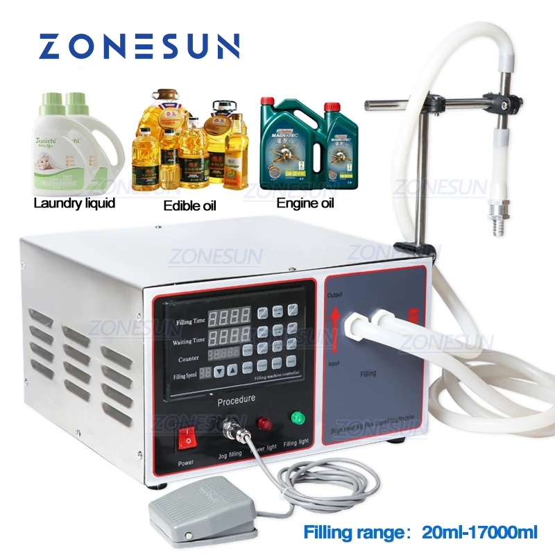 ZONESUN ZS-GFK17B 20-17000ml Semi Automatic Diaphragm Pump Liquid Filling Machine