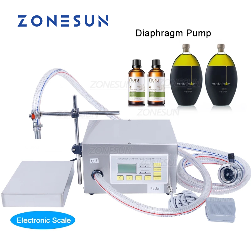 ZONESUN ZS-DP621W Semi automatic Diaphragm Pump Liquid Weighing and Filling Machine