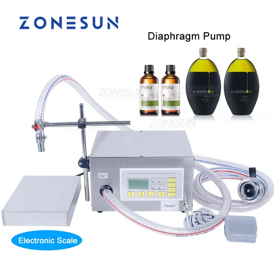 Máquina de llenado y pesaje de líquidos con bomba de diafragma semiautomática ZONESUN ZS-DP621W