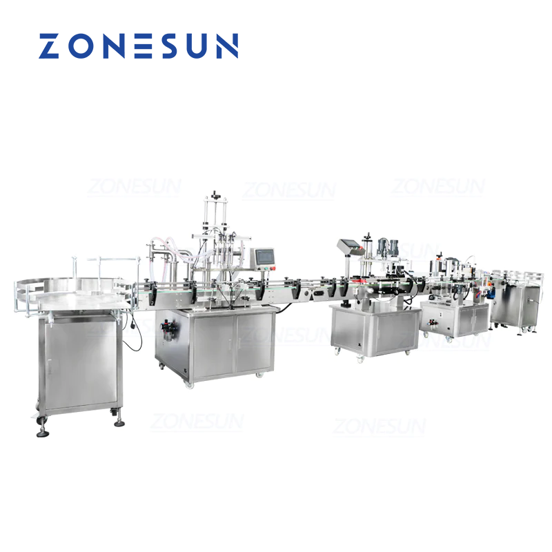 ZONESUN ZS-FAL180R5 Automatic Liquid Piston Filling Capping And Labeling Machine