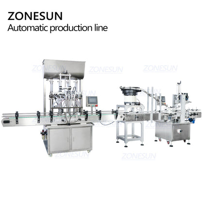 ZONESUN ZS-FAL180A7 Tappatrice di riempimento di liquidi in pasta con alimentatore per tappi vibranti