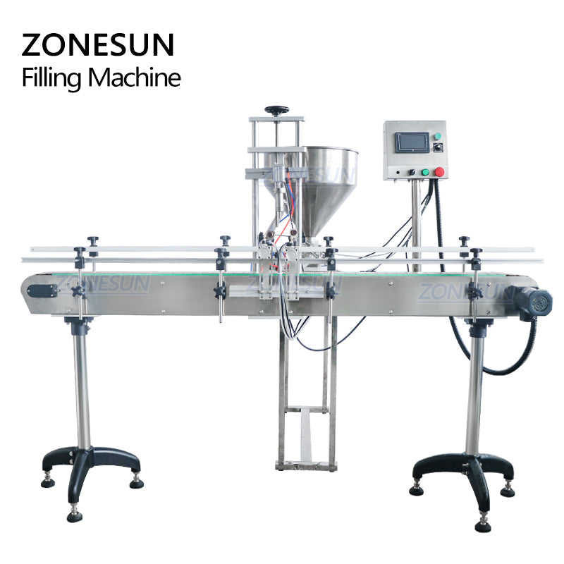 ZONESUN ZS-GY1C Pneumatic Automatic Paste Filling Machine With Conveyor