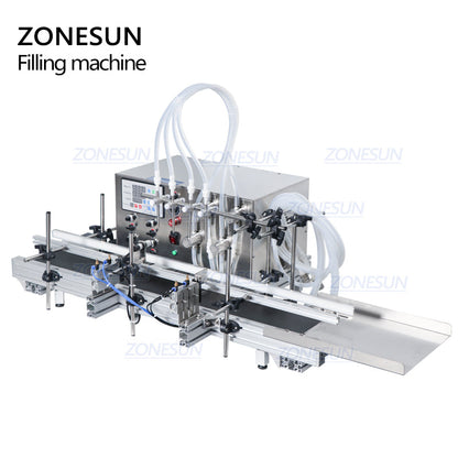 ZONESUN 4 Nozzles Automatic Magnetic Pump Liquid Filling Machine