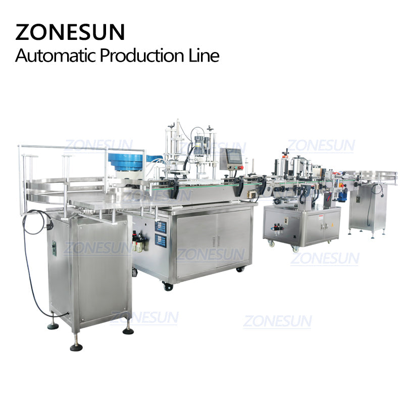 ZONESUN ZS-FAL180A8 Full Automatic Magnetic Pump Liquid Filling Capping and Labeling Machine