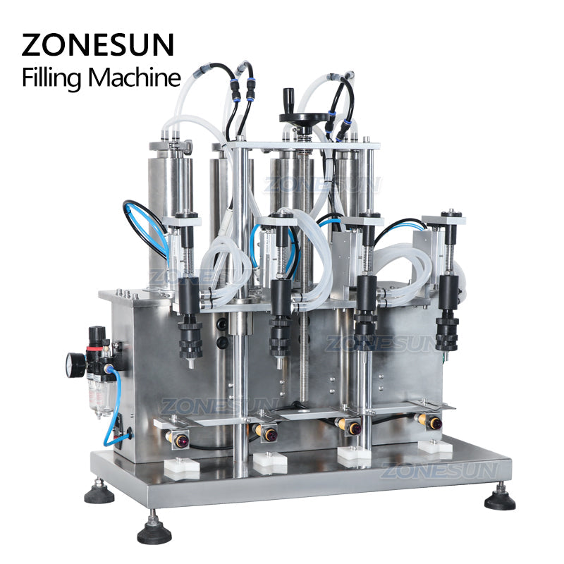 ZONESUN ZS-YTZL500 Semi-automatic Filling Machine 4 Nozzles Vacuum Liquid Perfume Enolmatic Bottle Filler