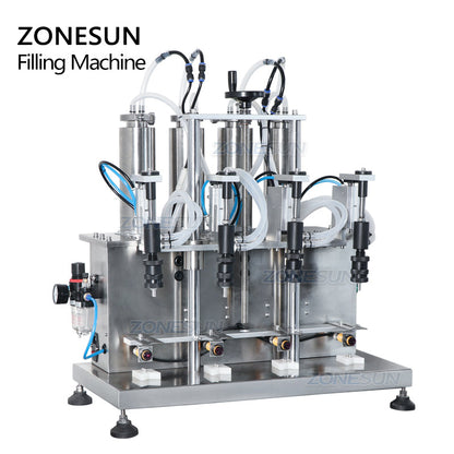 ZONESUN ZS-YTZL500 Semi-automatic Filling Machine 4 Nozzles Vacuum Liquid Perfume Enolmatic Bottle Filler