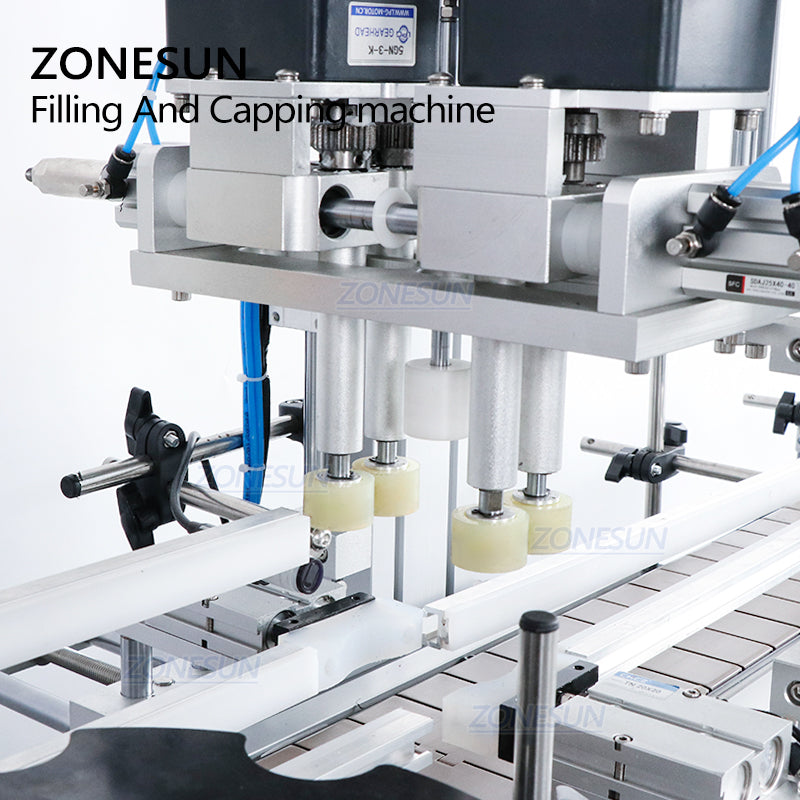 ZONESUN 4 Heads Liquid Filling And Capping Machine With Cap Feeder peristaltic pump automatic filling machine