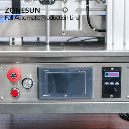 ZONESUN ZS-FAL180C2 Desktop 4 Nozzles Liquid Filling Capping And Positioning Round Bottle Labeling Machine