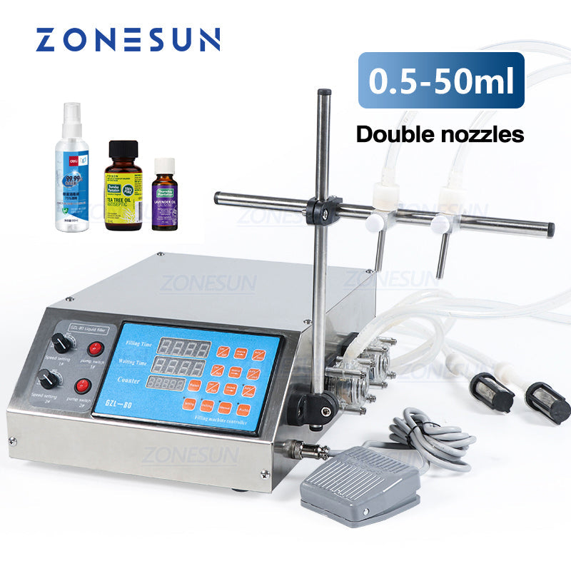 ZONESUN 2 Nozzles Peristaltic Pump Liquid Filling Machine