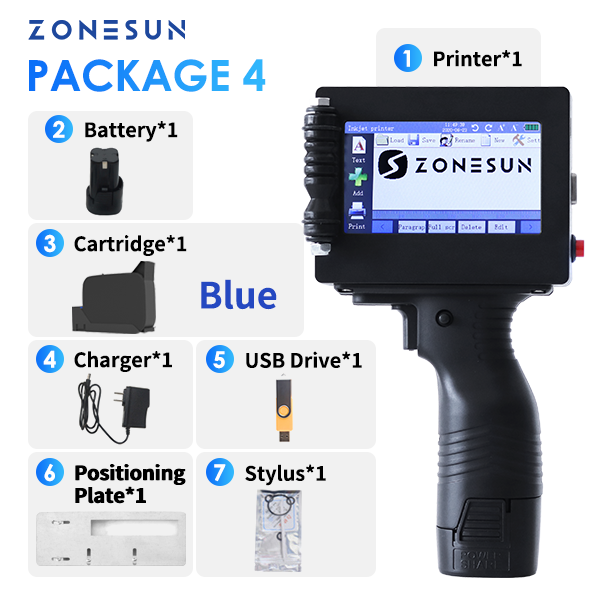 ZONESUN ZS-HIP254 Macchina da stampa a getto d'inchiostro portatile multilingue 