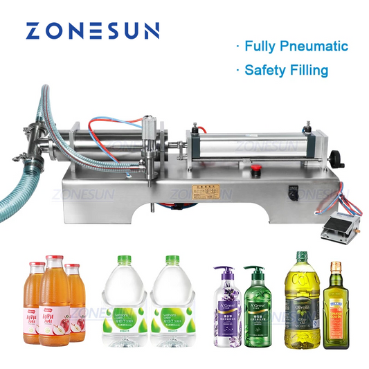 ZONESUN Single Nozzle Fully Pneumatic Liquid Filling Machine