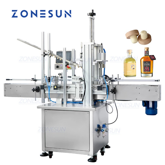 ZONESUN Automatic Cap Press Wine Bottle Wooden Cork Capping Machine