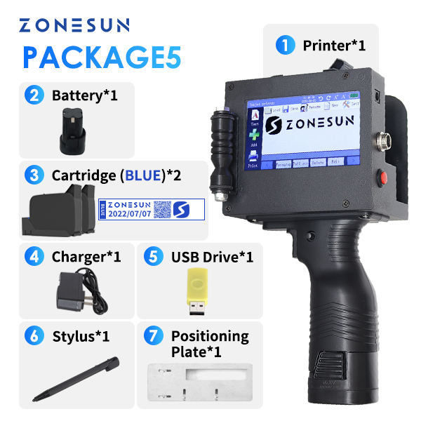 Impresora de inyección de tinta multilingüe portátil ZONESUN ZS-HIP508 