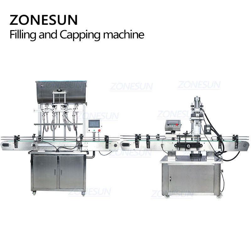 ZONESUN Fully Automatic 4 Nozzles Paste Filling Machine And Capping Machine