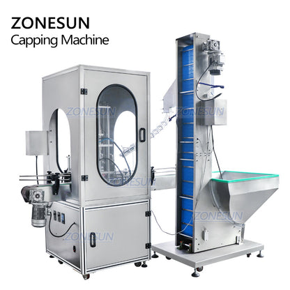 ZONESUN ZS-XG441F Automatic F-style Capping Machine With Cap Feeder