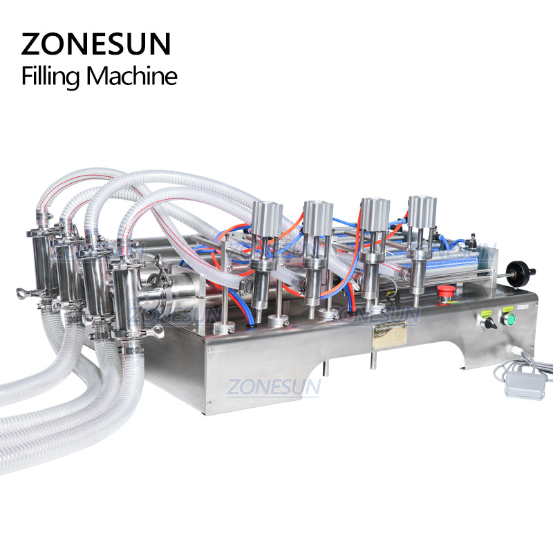 ZONESUN 4 Heads Pneumatic Liquid Filling Machine Piston Filler juice filling machine