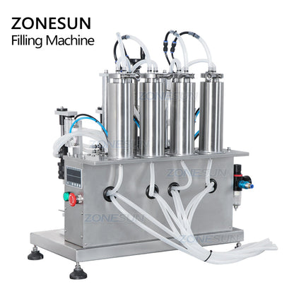 ZONESUN ZS-YTZL500 Semi-automatic Filling Machine 4 Nozzles Vacuum Liquid Perfume Enolmatic Bottle Filler