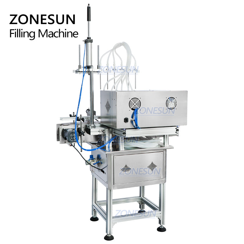 ZONESUN ZS-DTMP6M Automatic 6 Diving Nozzles Magnetic Pump Liquid Filling Machine With Bracket