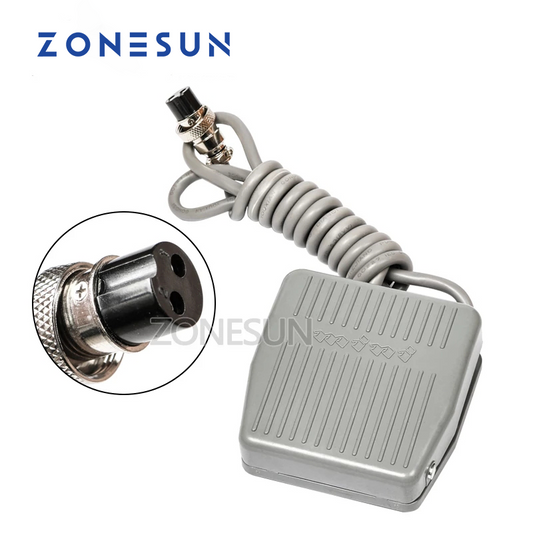 Interruptor de Pedal ZONESUN TFS-201 con línea de reinicio automático, Cable de 1,4 m de longitud para máquina de llenado eléctrica