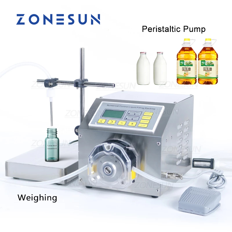 ZONESUN ZS-PP531W 30-6000ml Bomba peristáltica semiautomática Máquina llenadora de pesaje de líquidos 