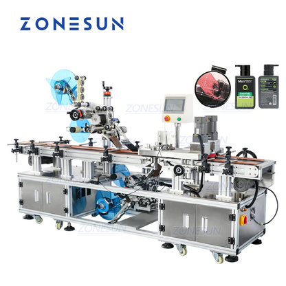 ZONESUN ZS-TB113B Automatic Double Sides Flat Bottle Surface Top and Bottom Labeling Machine