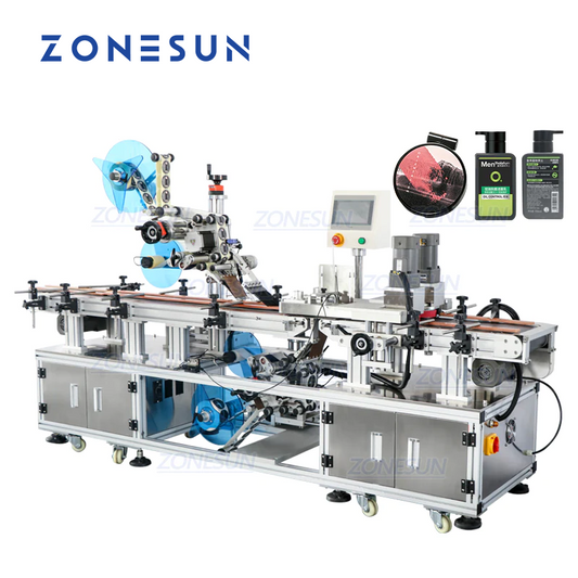 ZONESUN ZS-TB113B Máquina etiquetadora automática de superficie de botella plana de doble cara superior e inferior 